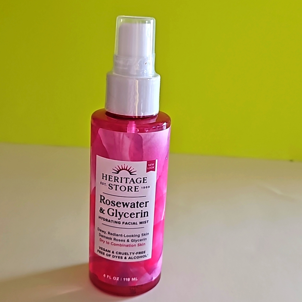 NWT Heritage Store Rosewater & Glycerin hydrating facial mist 4 fl oz